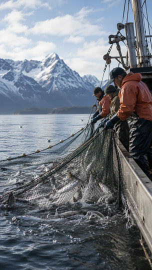 Fischer beim Wildlachsfang in Alaska