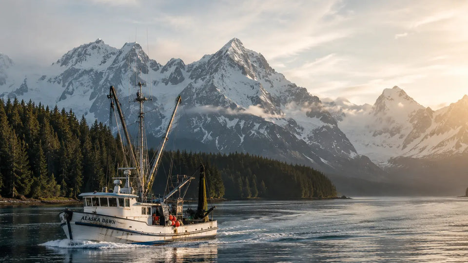 Fischerboot vor der Küste Alaskas