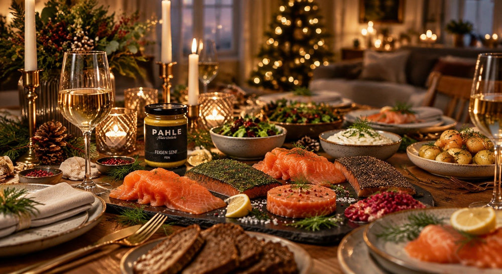Festlich gedeckter Tisch mit Pahle Lachs